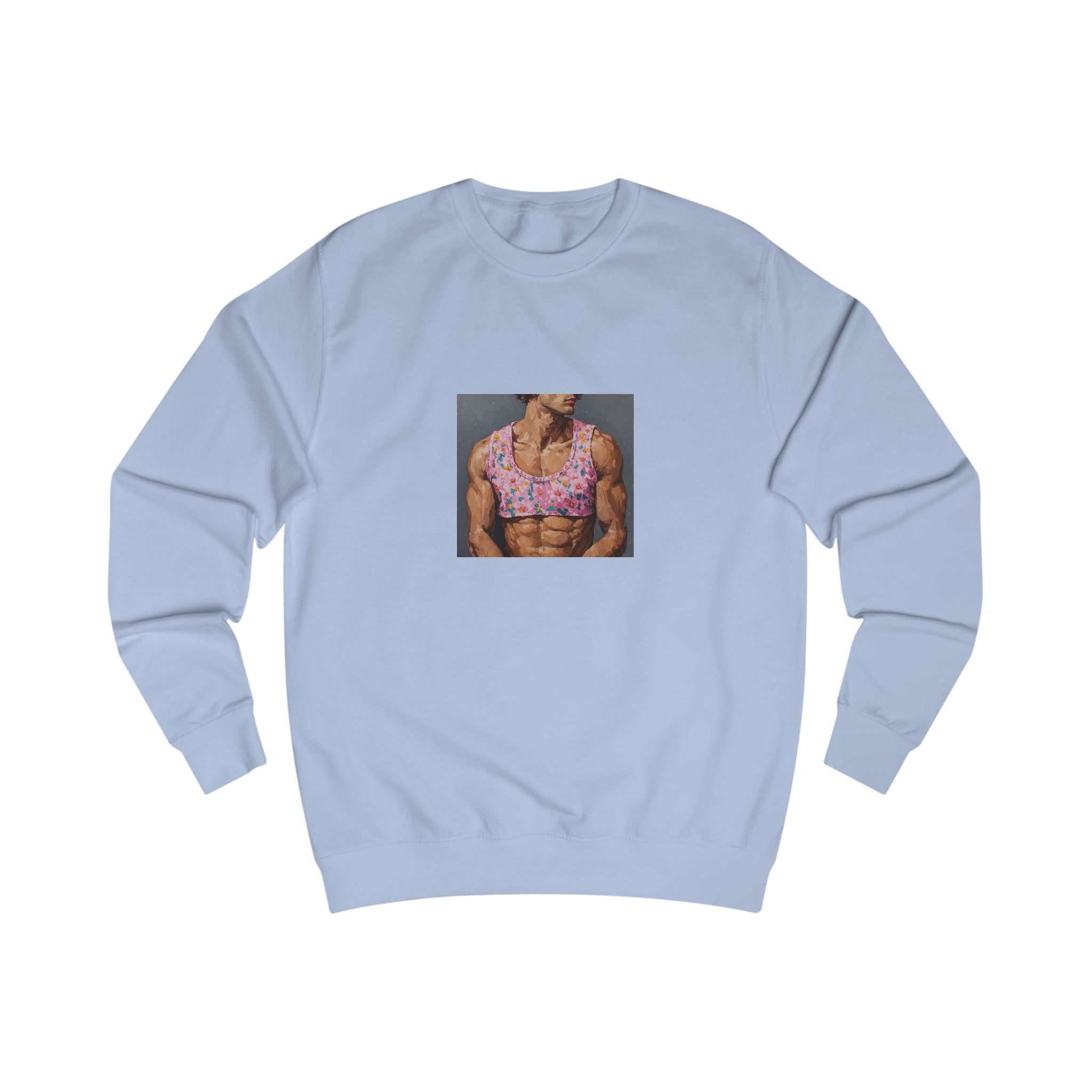 Pink Crop-Top Print Sweatshirt