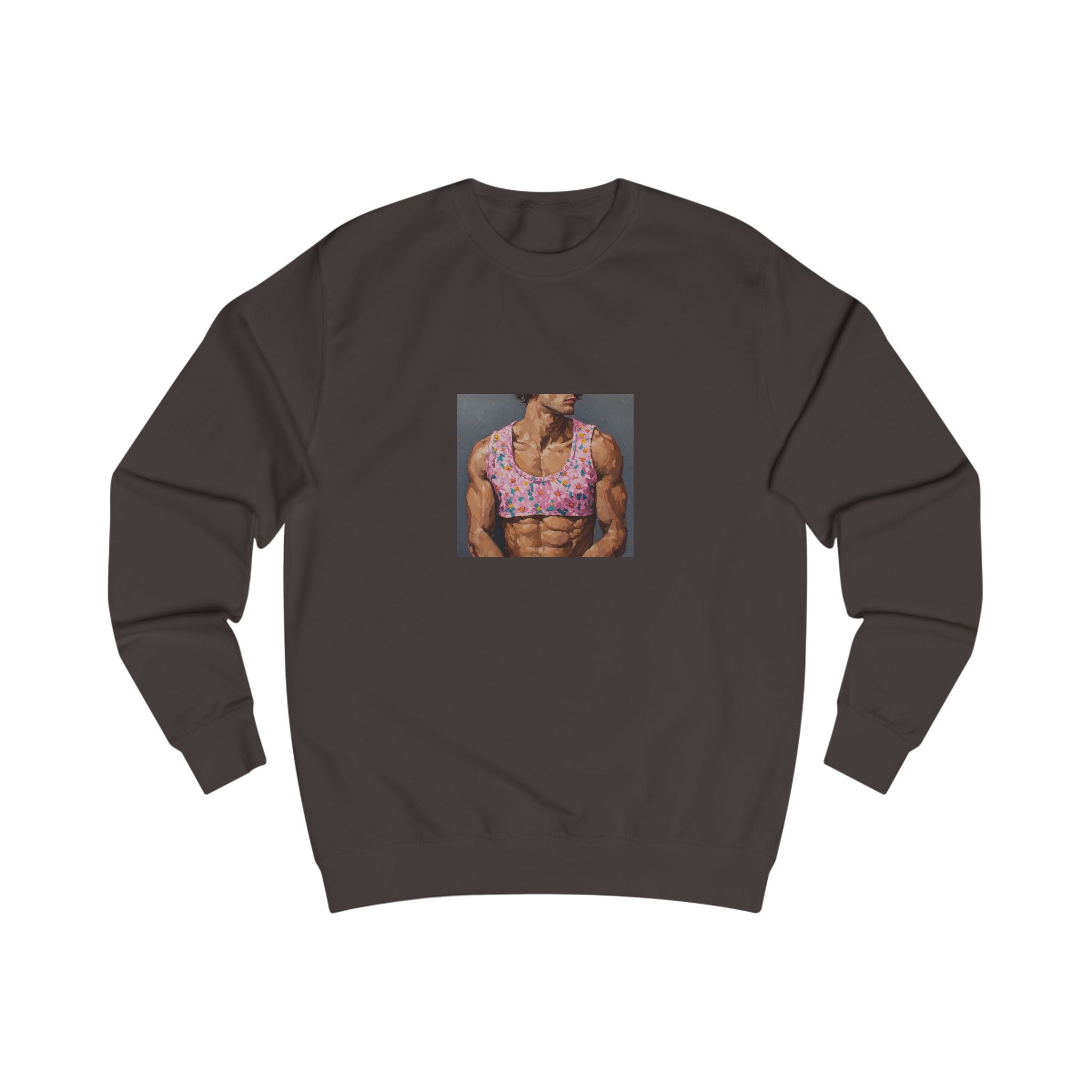 Pink Crop-Top Print Sweatshirt