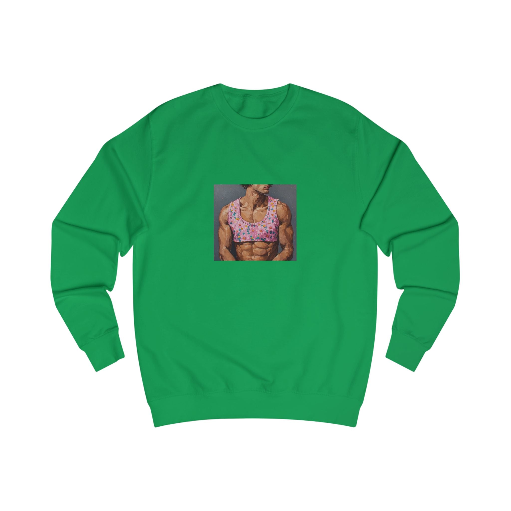 Pink Crop-Top Print Sweatshirt
