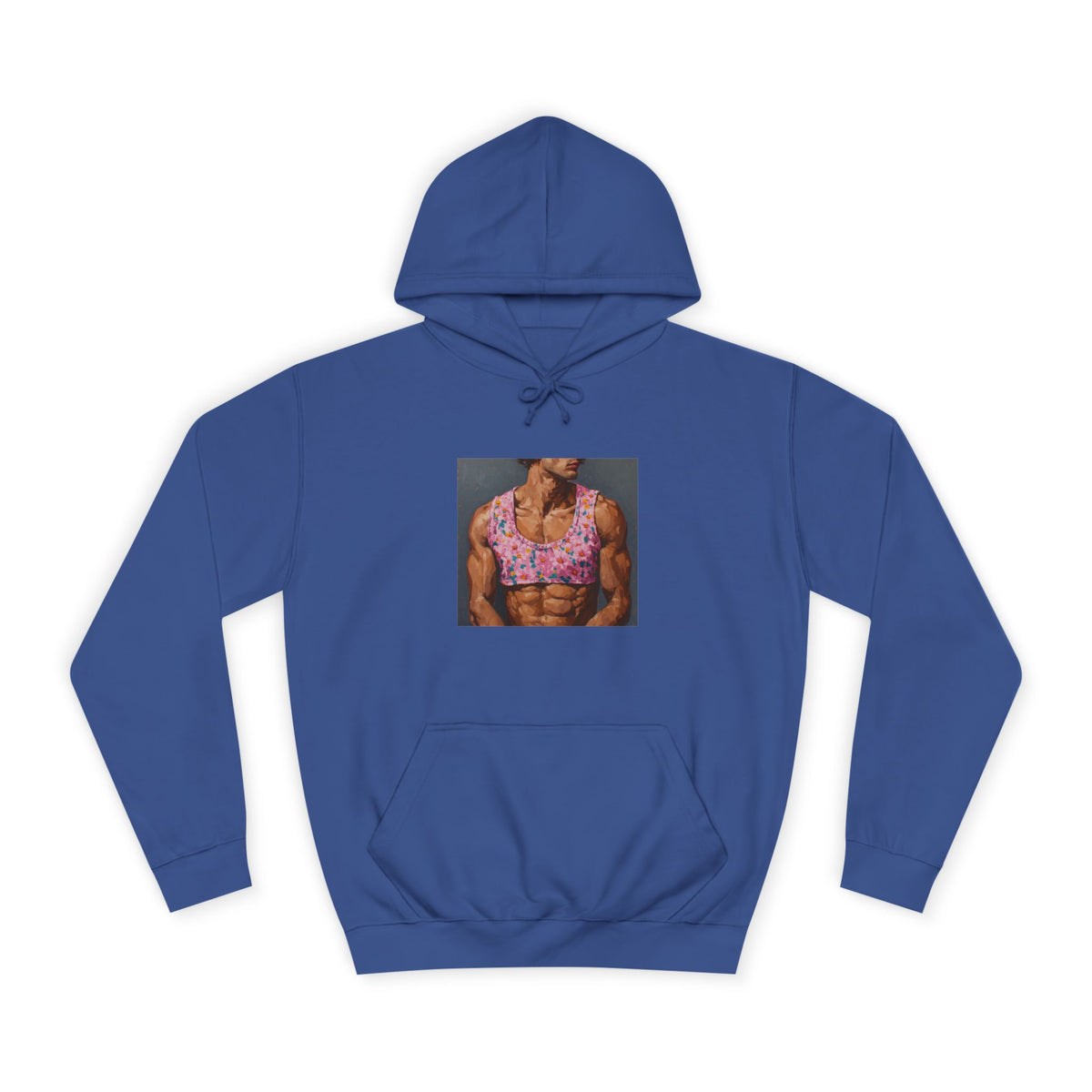 Man In Pink Crop Top Hoodie