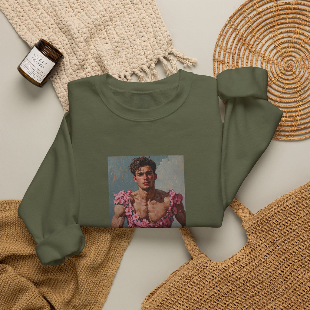 Man In Pink Dress Crewneck Sweatshirt