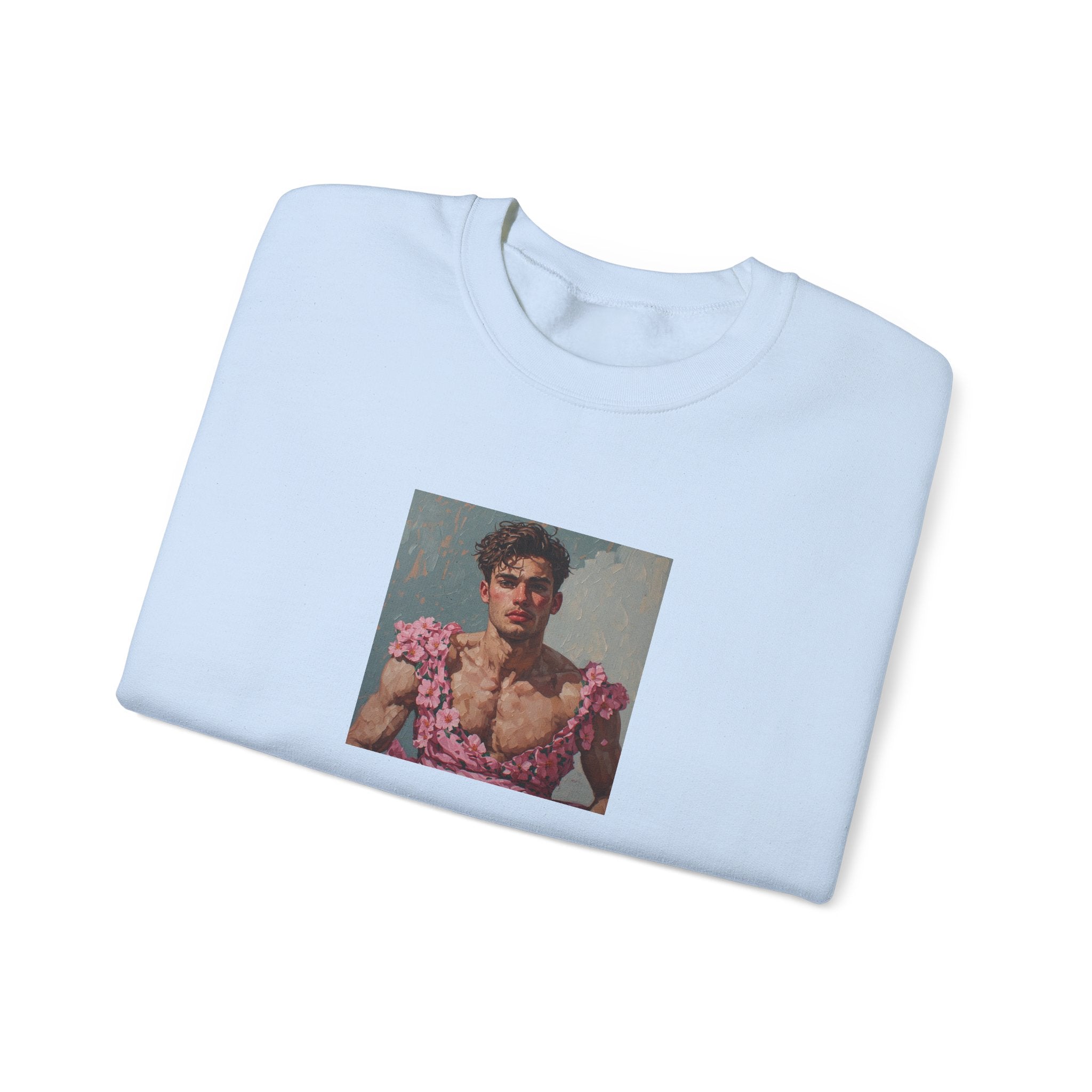 Man In Pink Dress Crewneck Sweatshirt