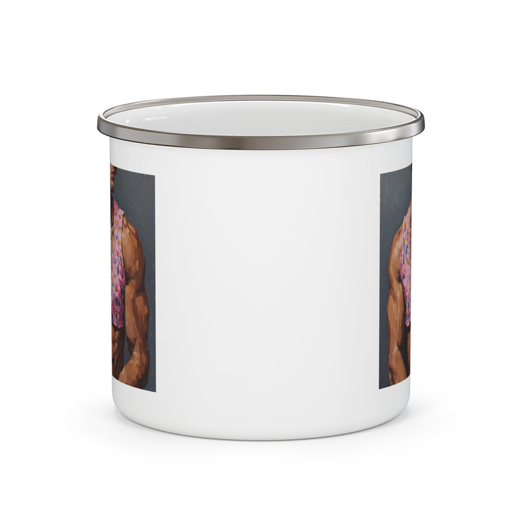Pink Crop- Top Print Camping Enamel Cup