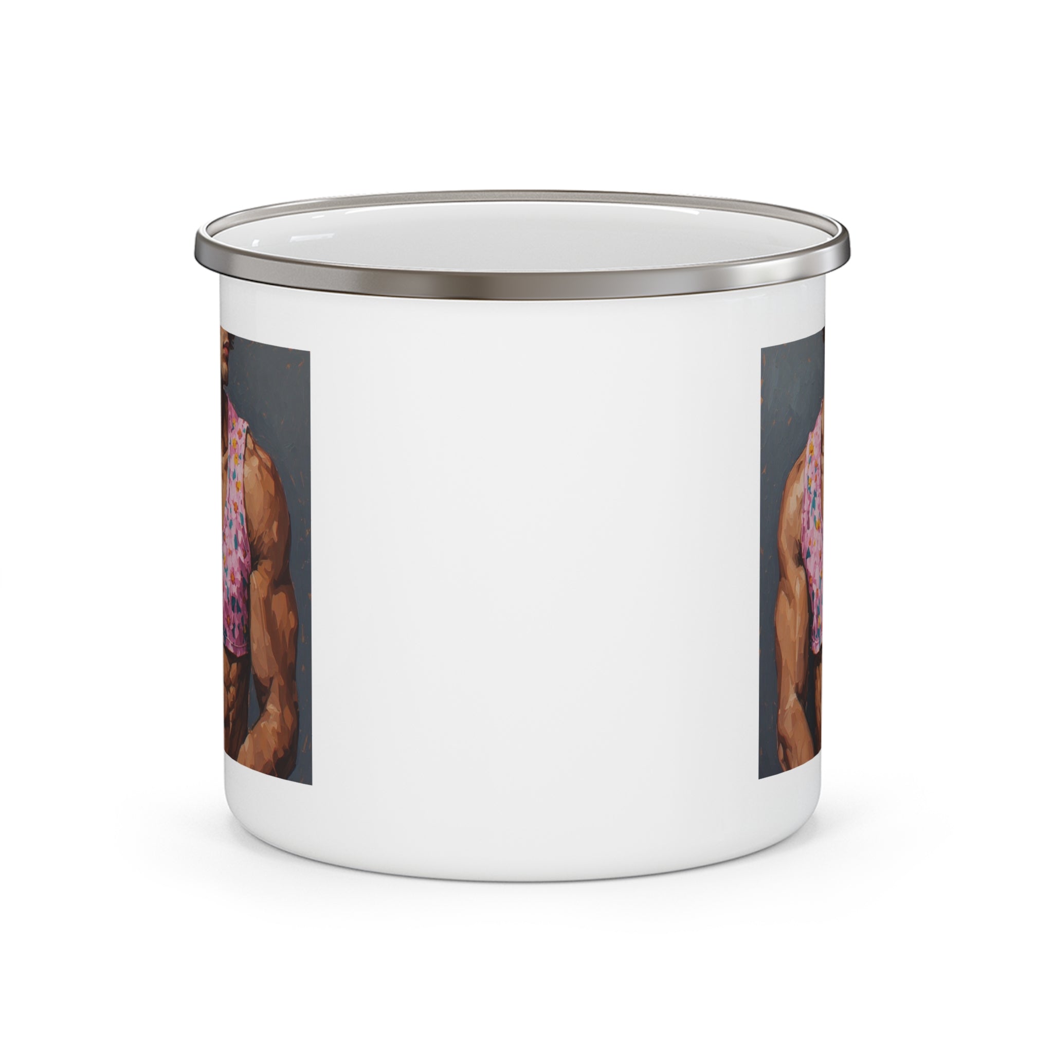 Pink Crop- Top Print Camping Enamel Cup