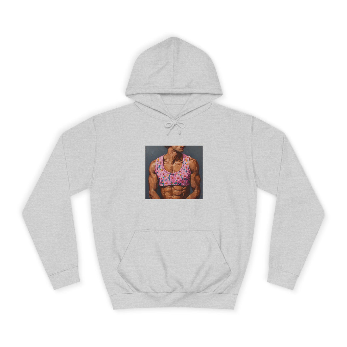 Man In Pink Crop Top Hoodie