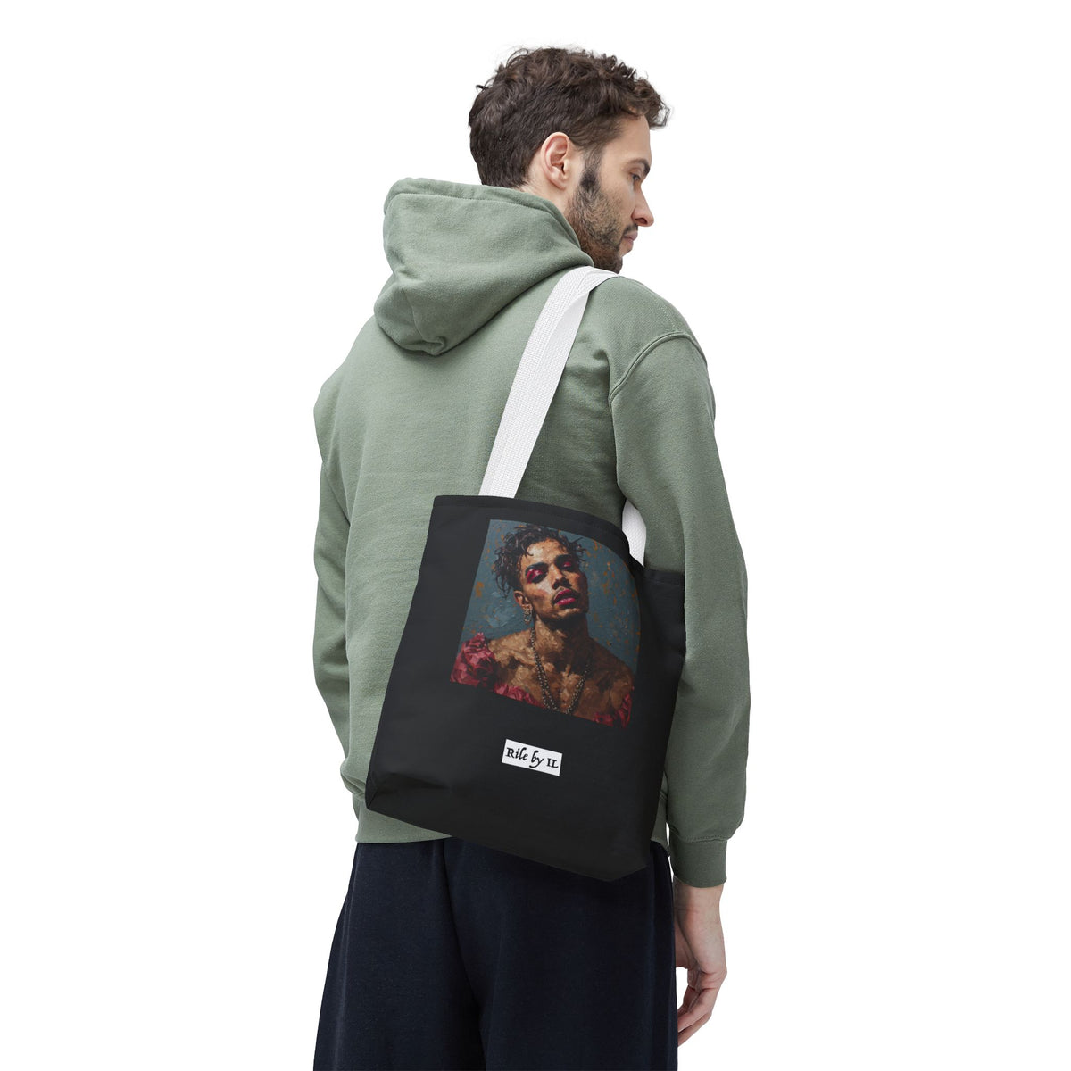 Man w/ Pink Eyeshadow Tote Bag