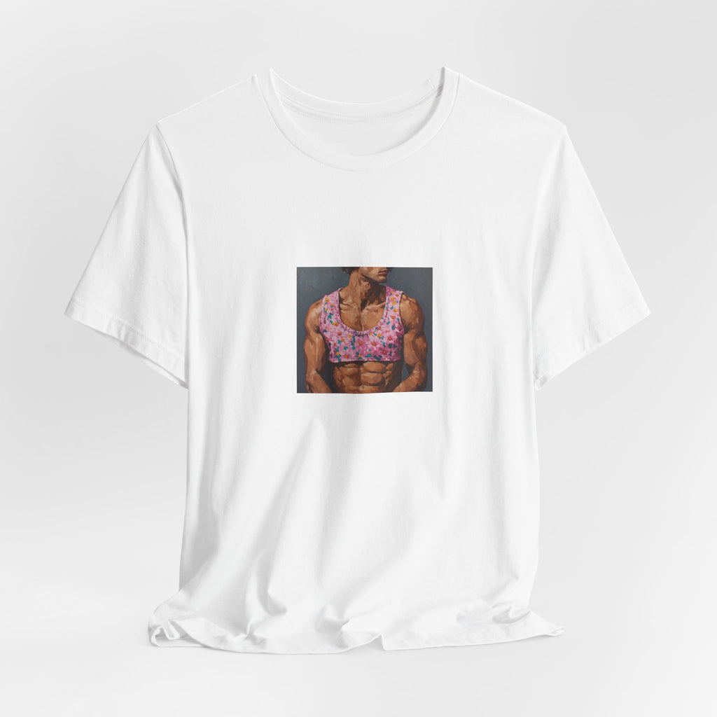 Pink Crop-Top Print T-shirt