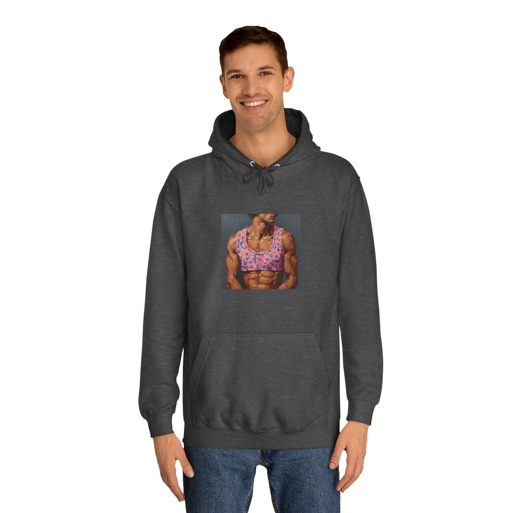 Man In Pink Crop Top Hoodie