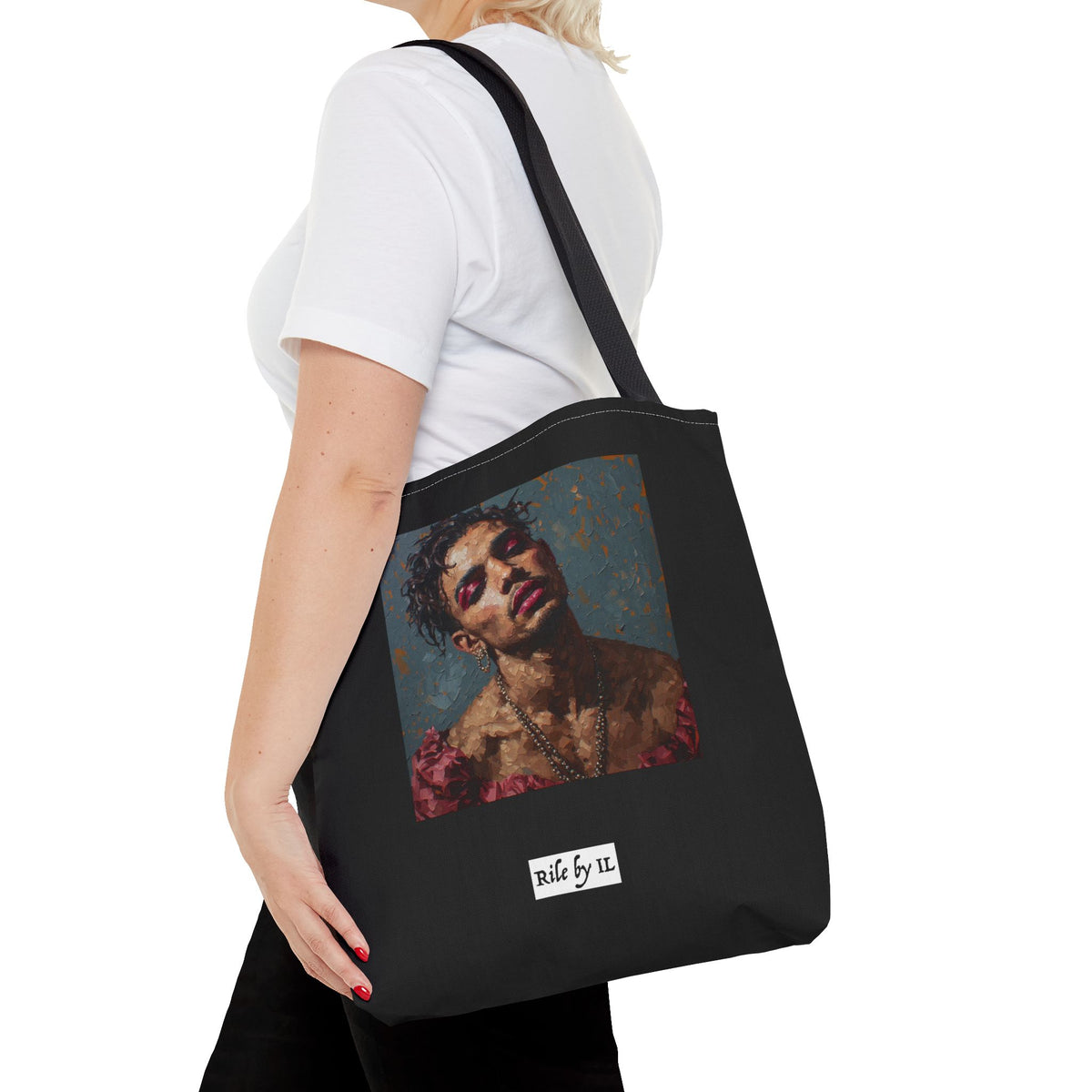 Man w/ Pink Eyeshadow Tote Bag