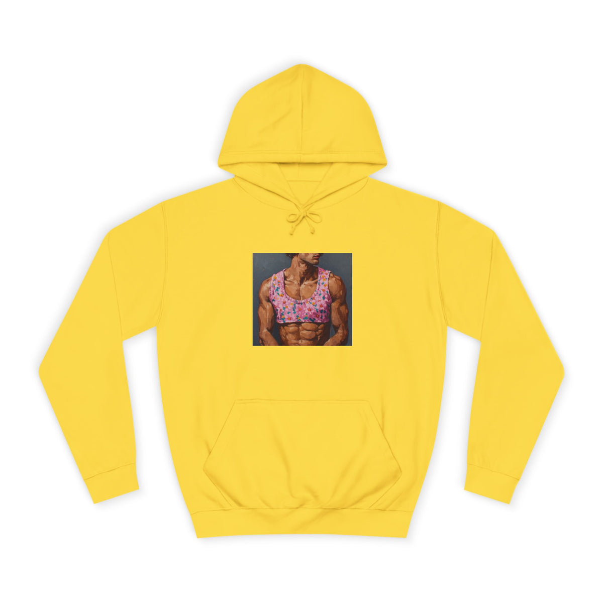 Man In Pink Crop Top Hoodie