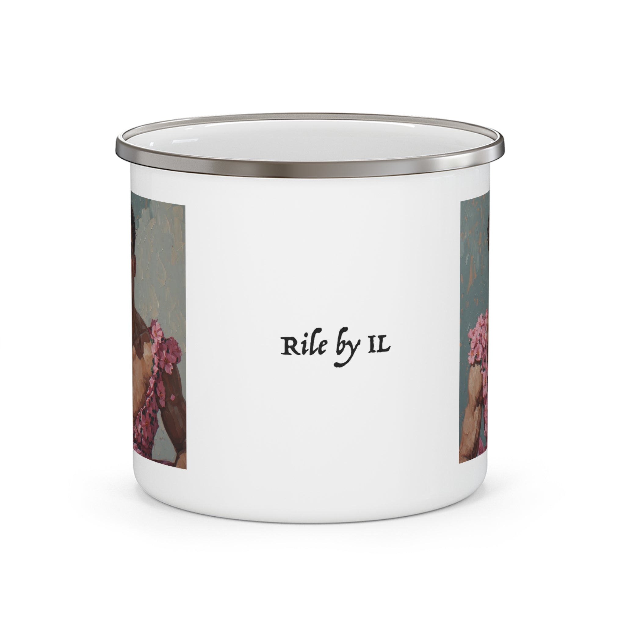 Man In Pink Dress Camping Enamel Cup