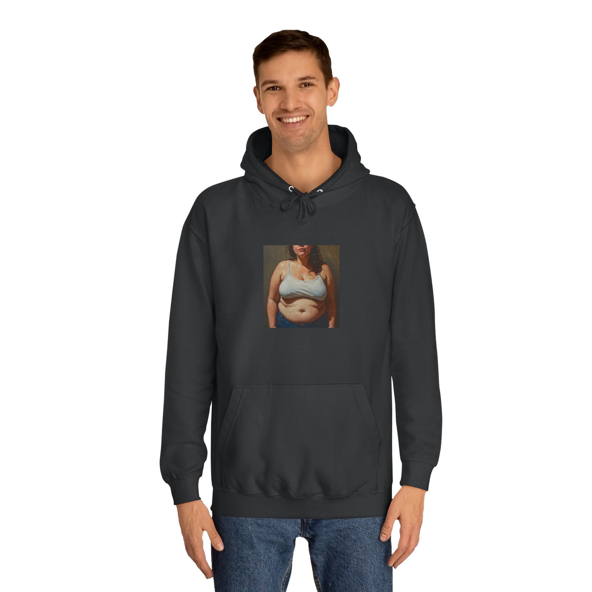 Woman In Jeans Hoodie