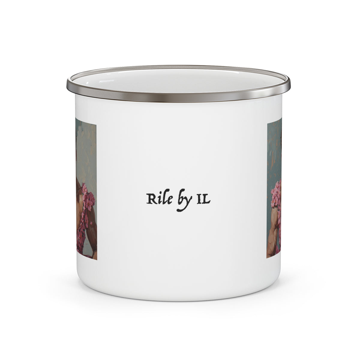 Man In Pink Dress Enamel Cup w/ Rile by IL Logo