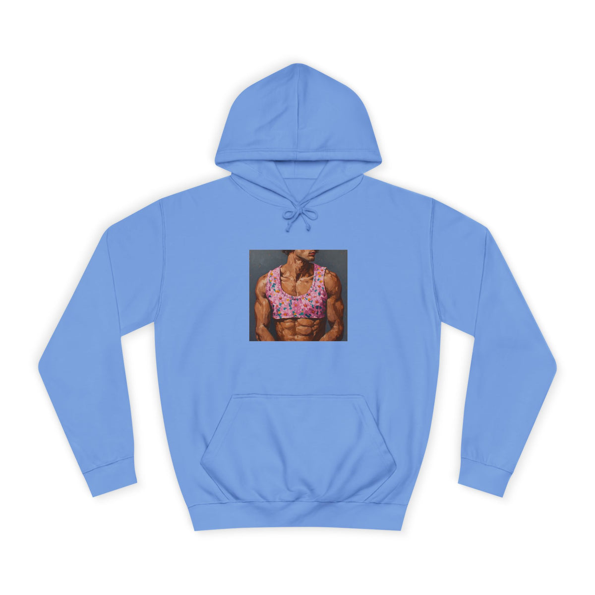 Man In Pink Crop Top Hoodie
