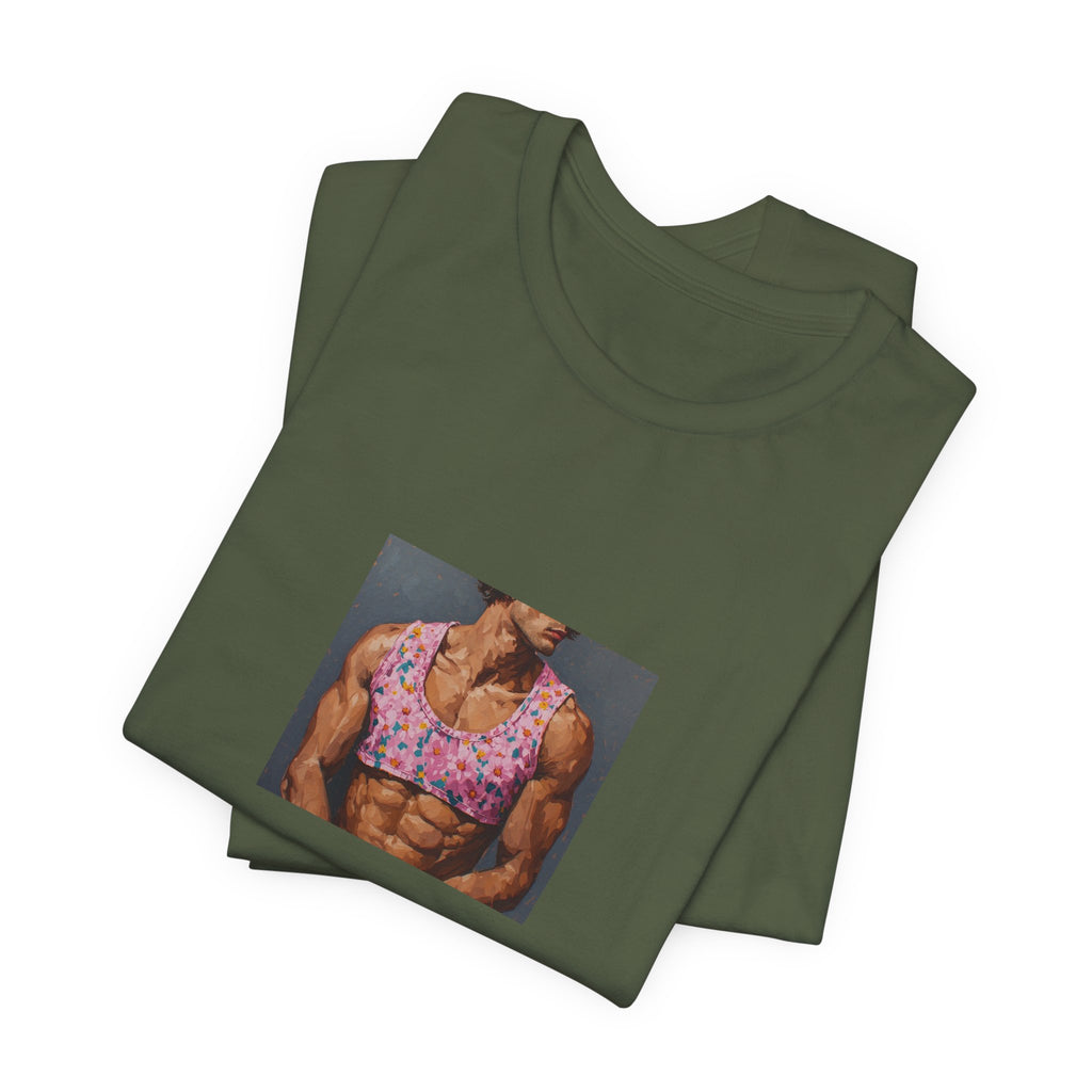 Pink Crop-Top Print T-shirt