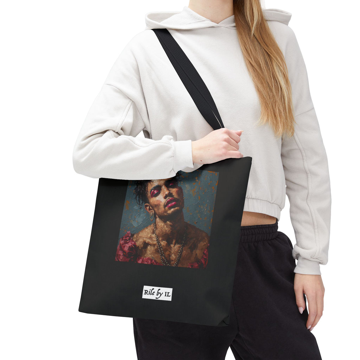 Man w/ Pink Eyeshadow Tote Bag