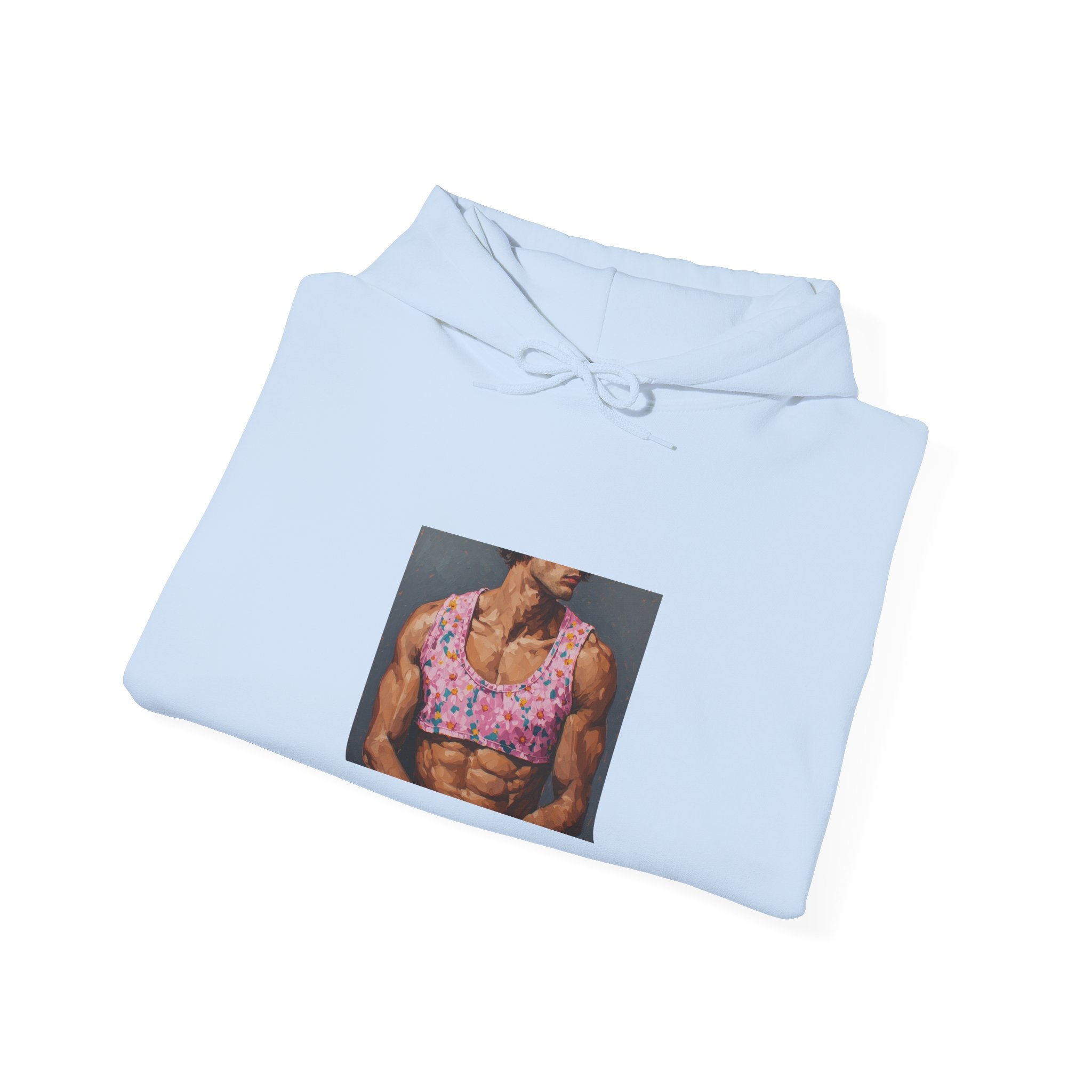 Pink Crop-Top Print Hoodie