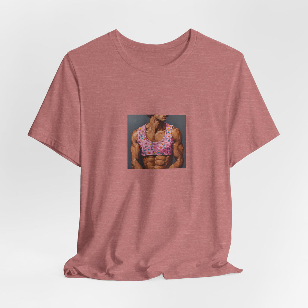 Pink Crop-Top Print T-shirt