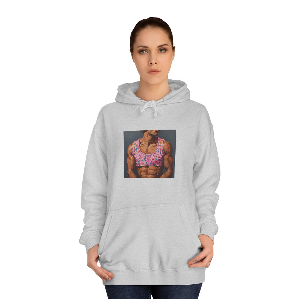 Man In Pink Crop Top Hoodie