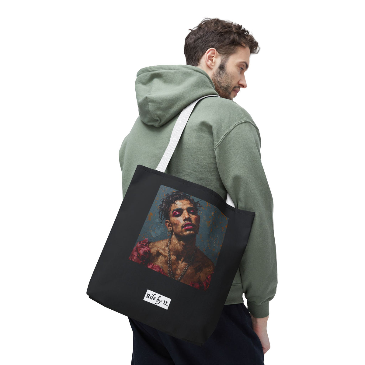 Man w/ Pink Eyeshadow Tote Bag