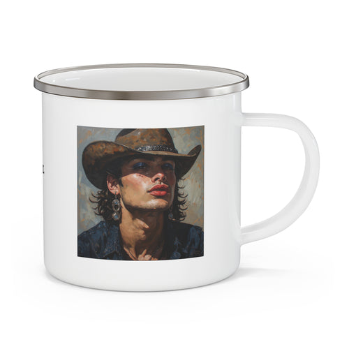 Cowboy Enamel Cup w/ Rile by IL Logo