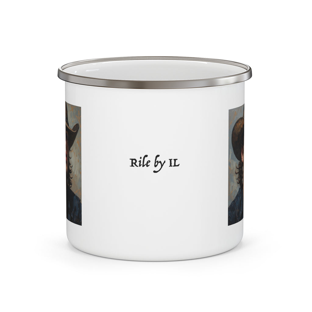 Cowboy Enamel Cup w/ Rile by IL Logo
