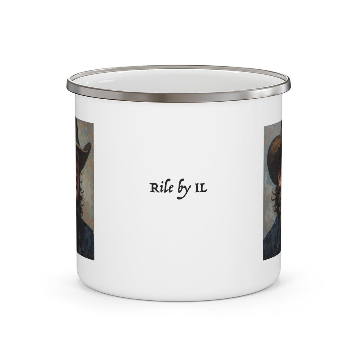 Cowboy Enamel Cup w/ Rile by IL Logo