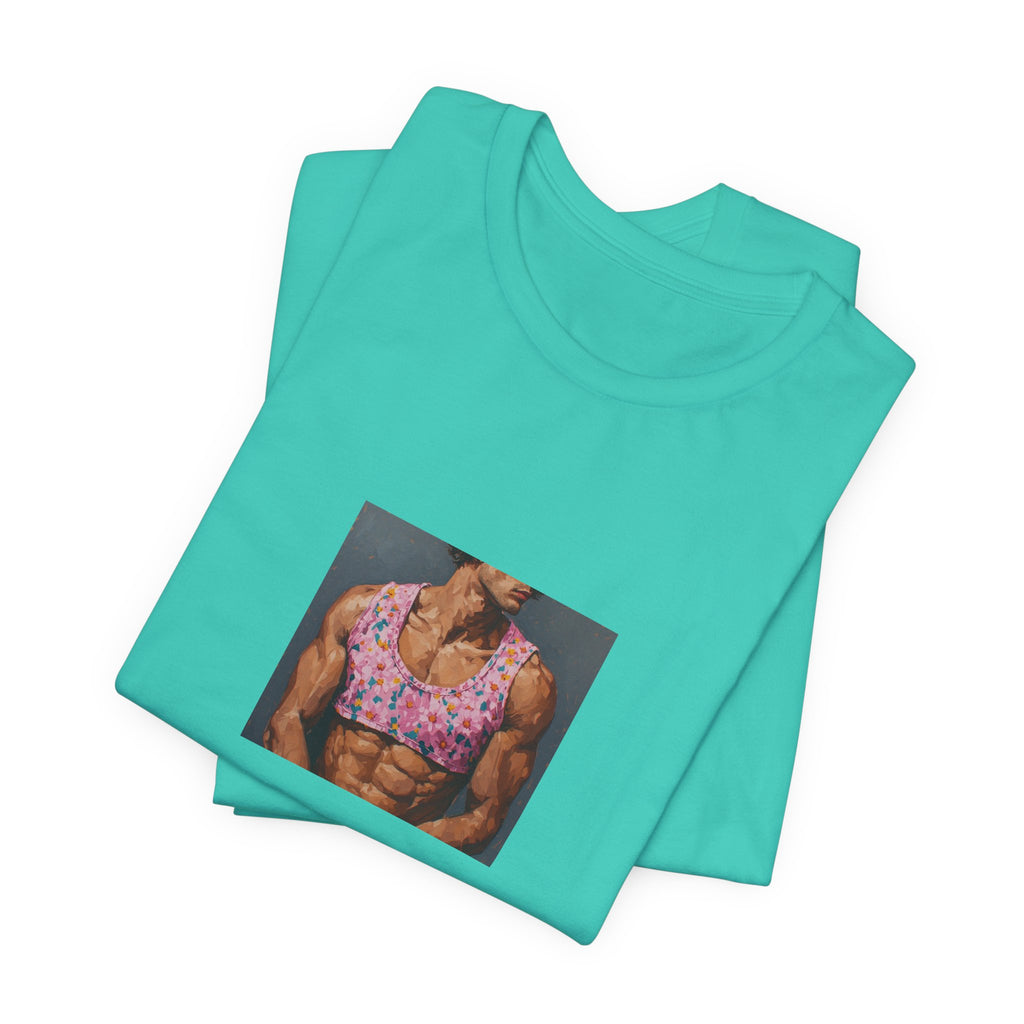 Pink Crop-Top Print T-shirt