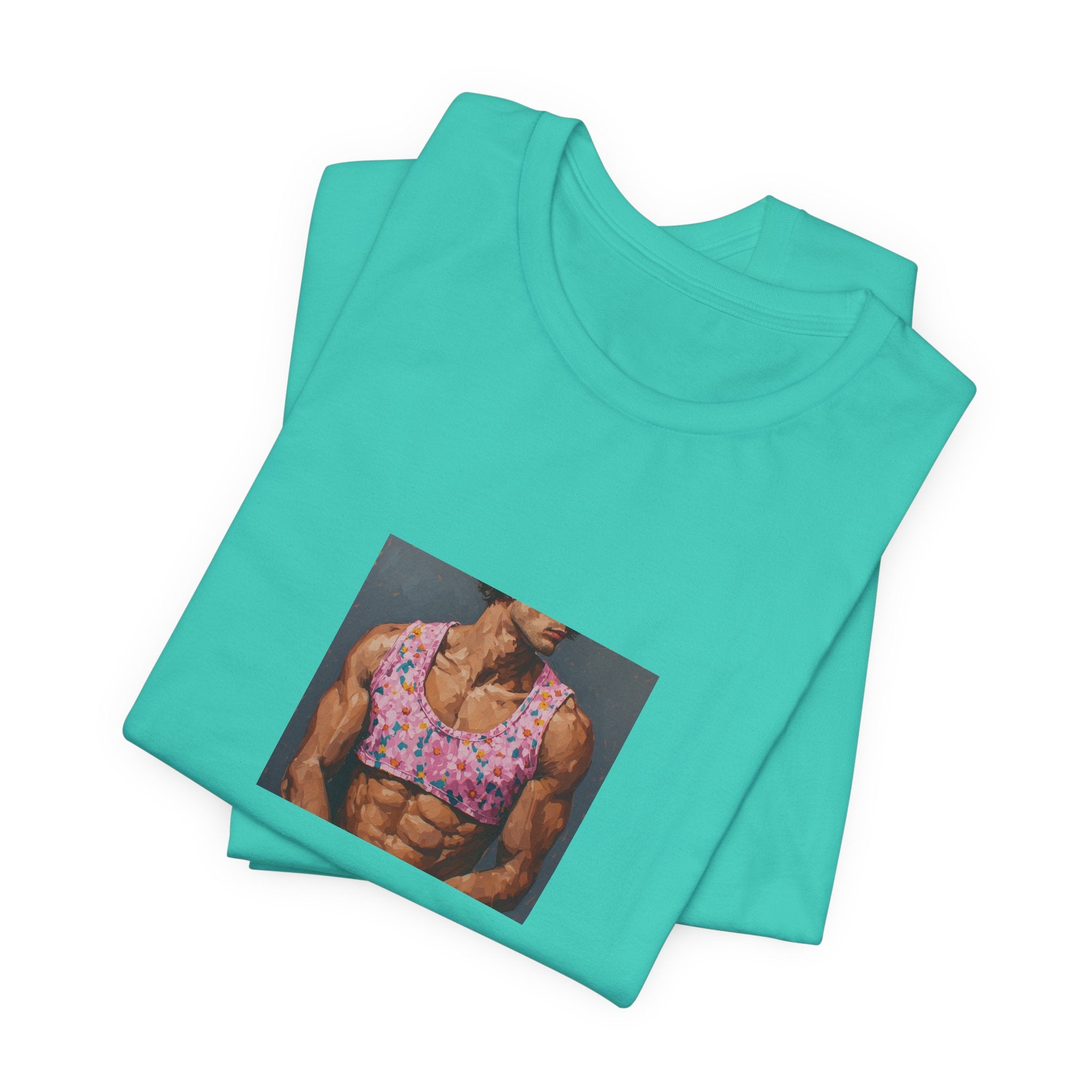 Pink Crop-Top Print T-shirt