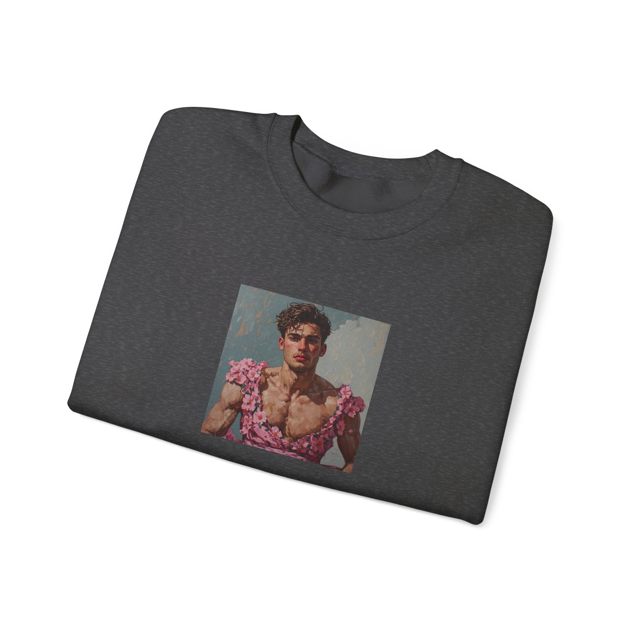 Man In Pink Dress Crewneck Sweatshirt