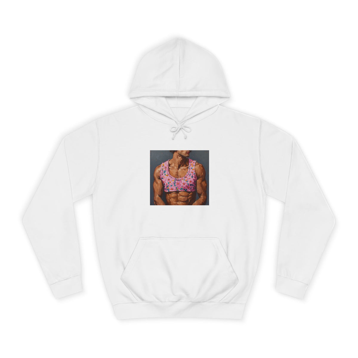 Man In Pink Crop Top Hoodie