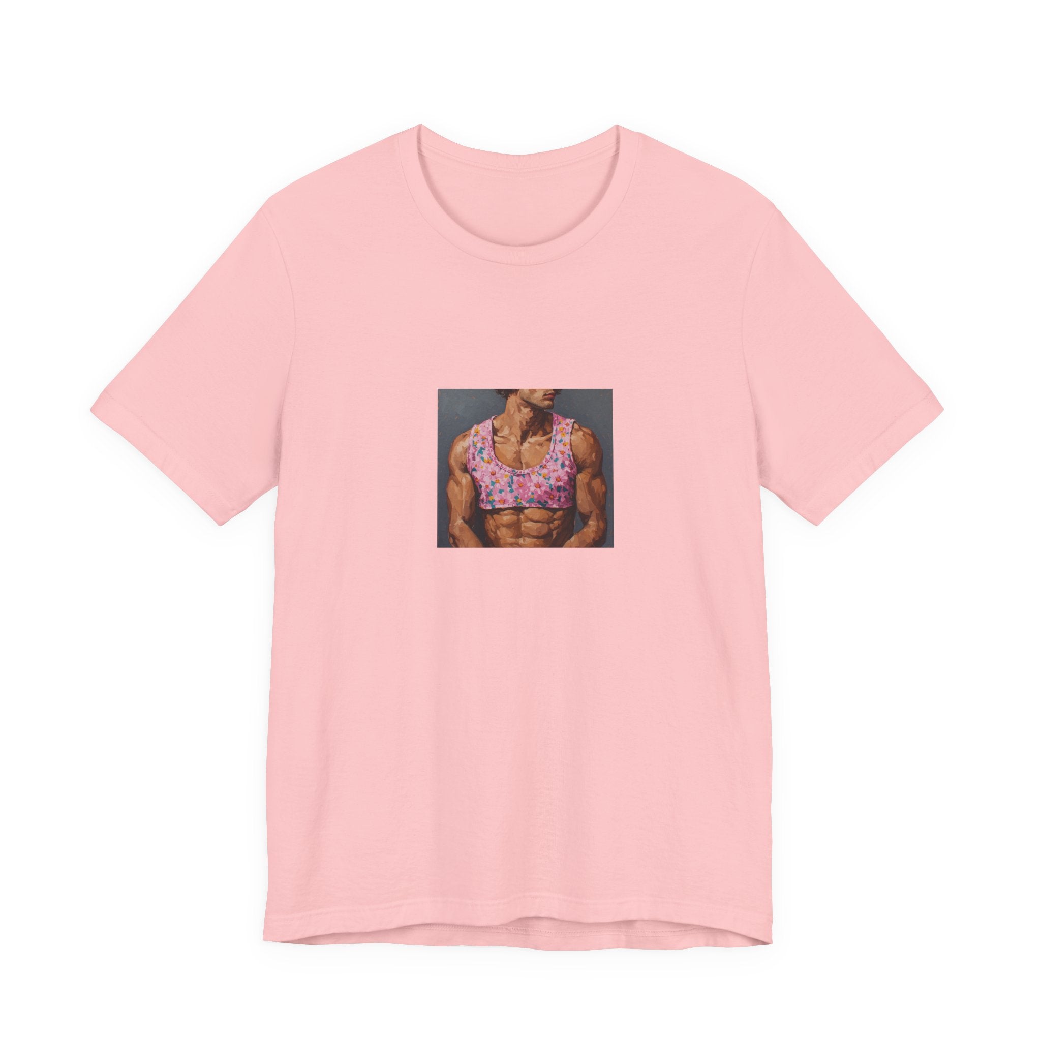 Pink Crop-Top Print T-shirt