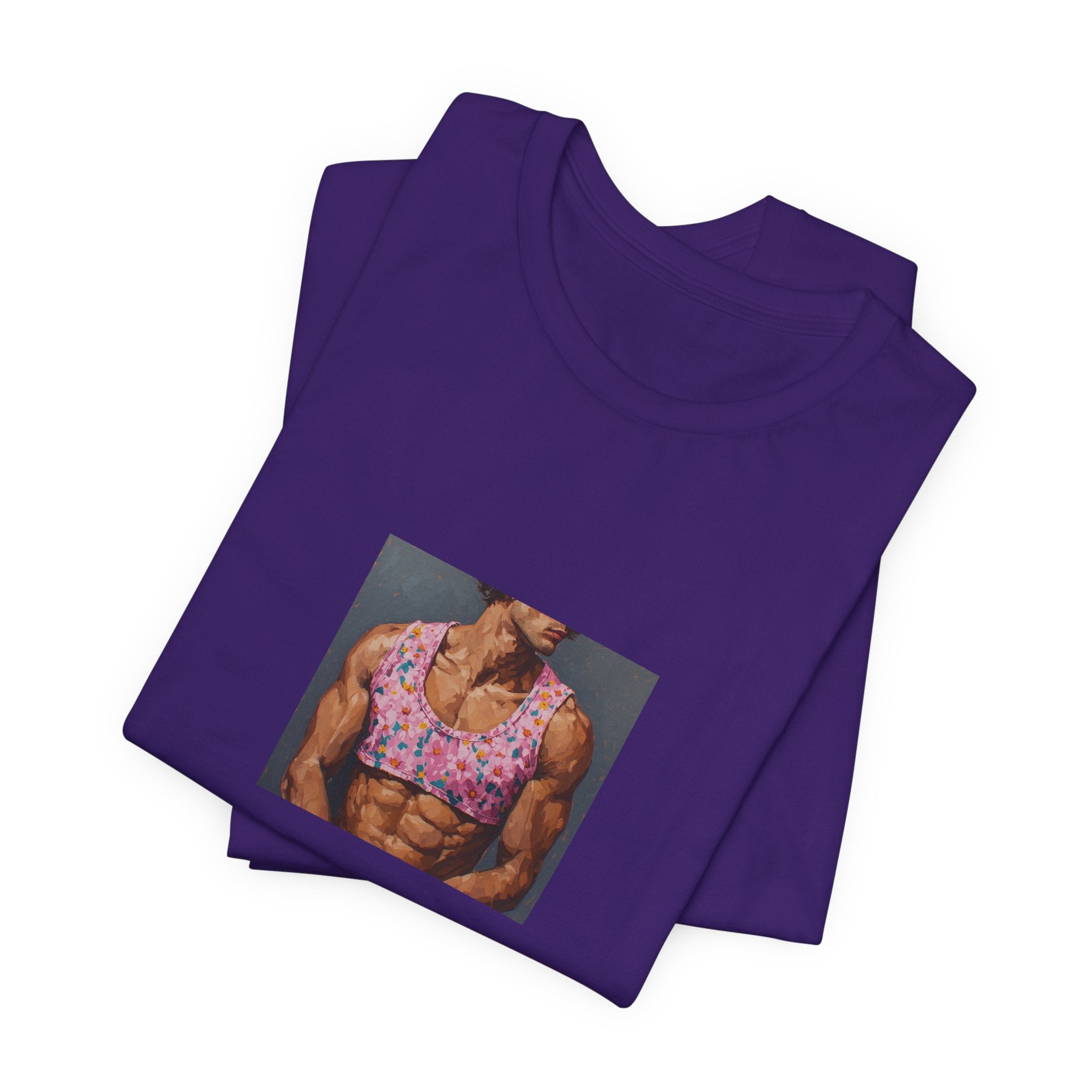Pink Crop-Top Print T-shirt