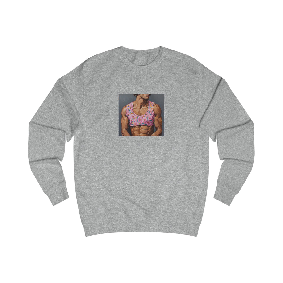 Man In Pink Crop Top Sweatshirt
