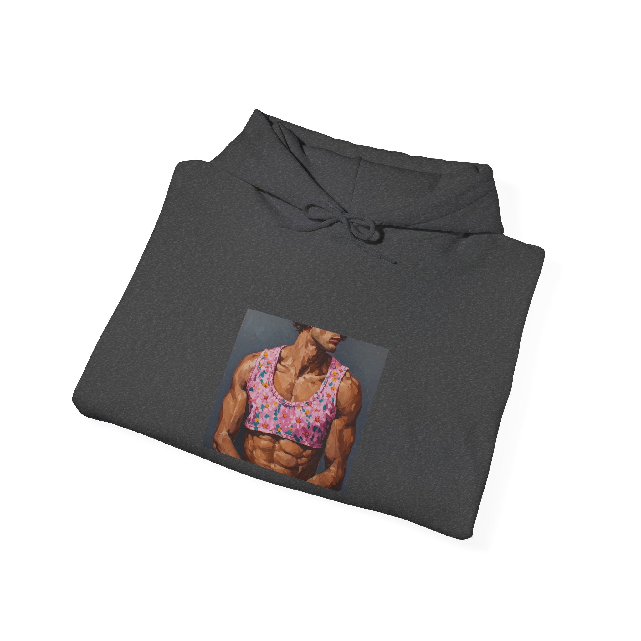 Pink Crop-Top Print Hoodie