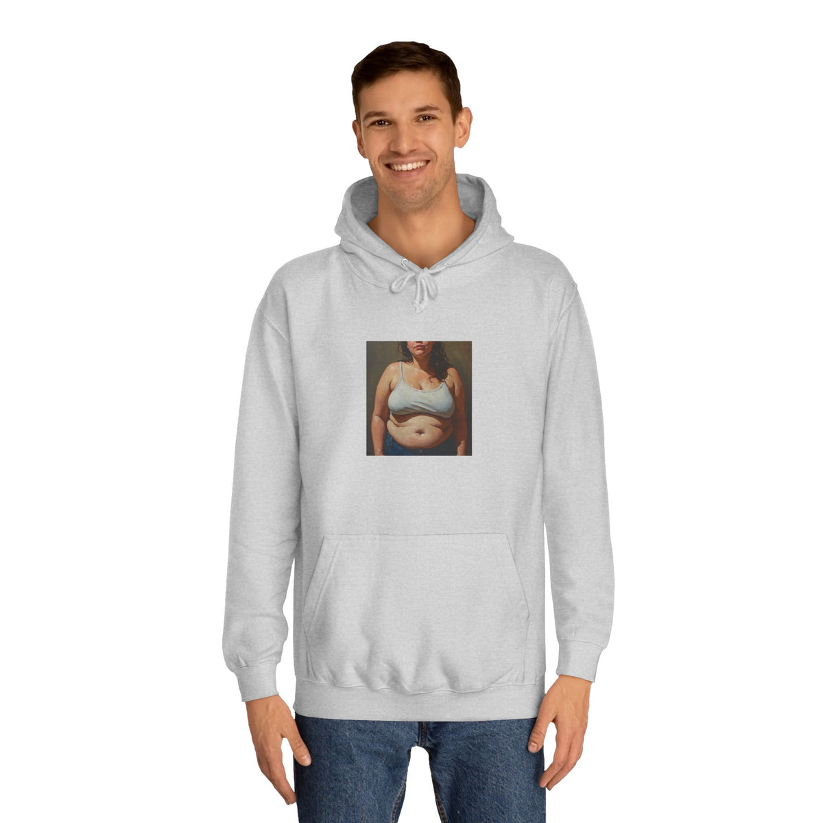 Woman In Jeans Hoodie
