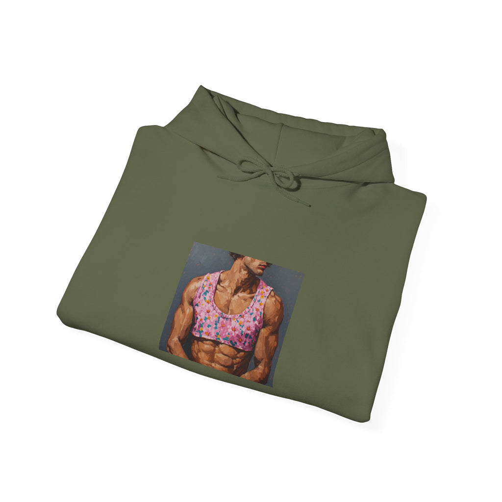 Pink Crop-Top Print Hoodie
