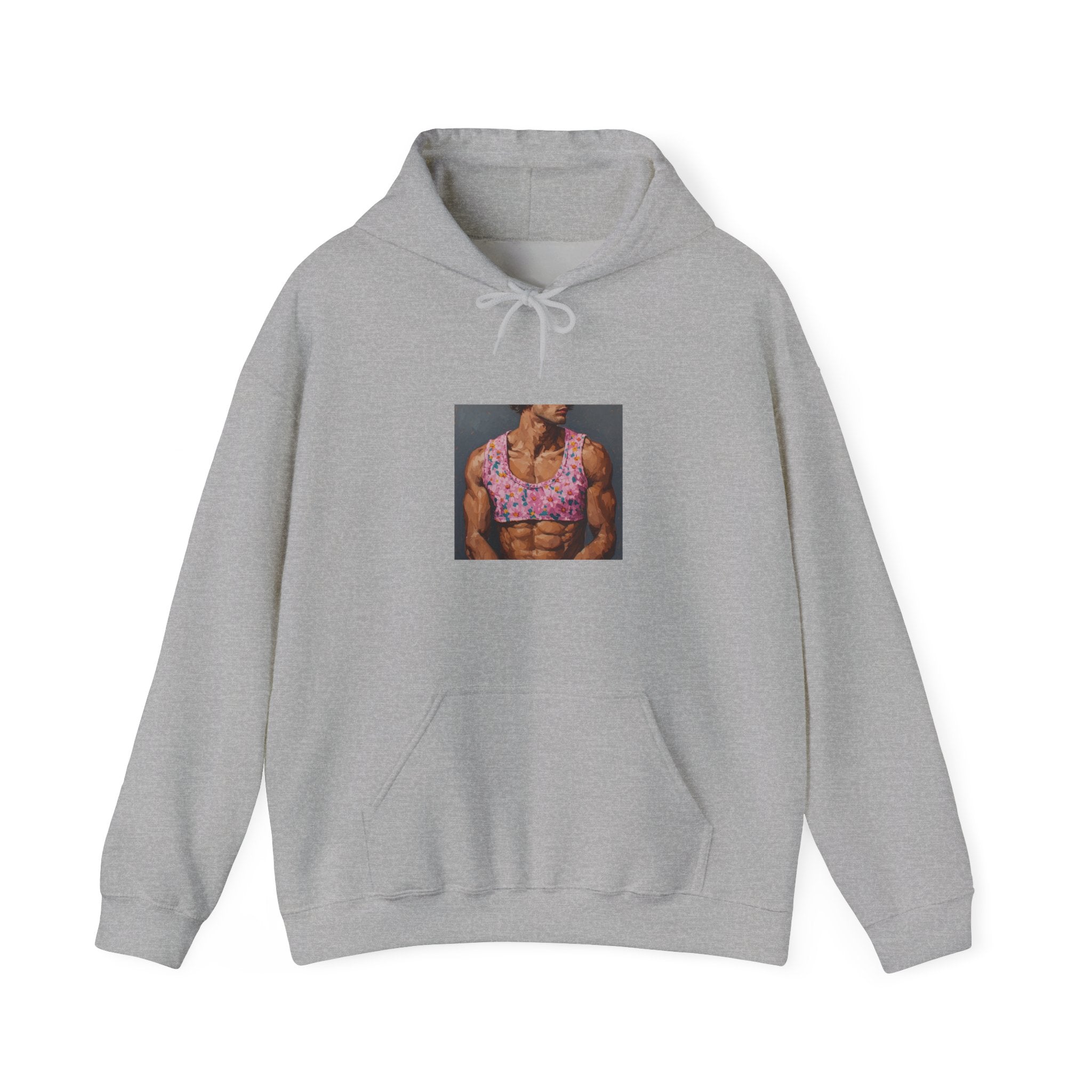 Pink Crop-Top Print Hoodie
