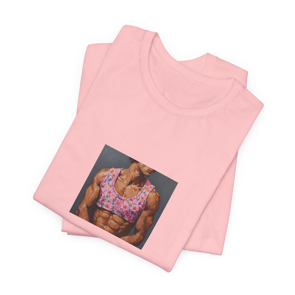 Pink Crop-Top Print T-shirt