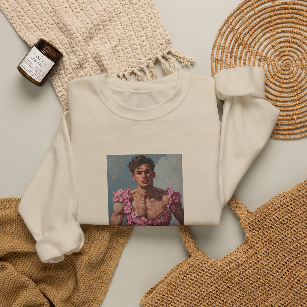 Man In Pink Dress Crewneck Sweatshirt