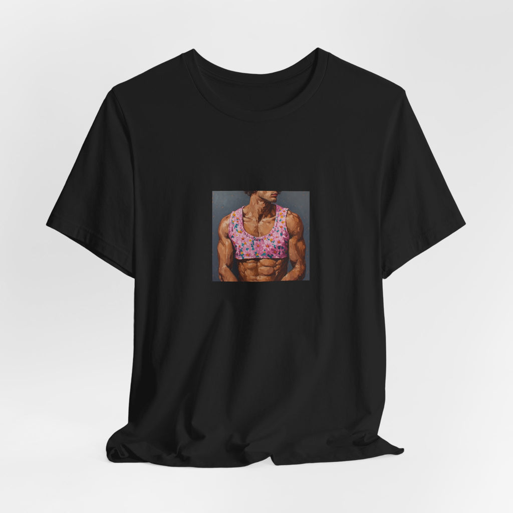 Pink Crop-Top Print T-shirt