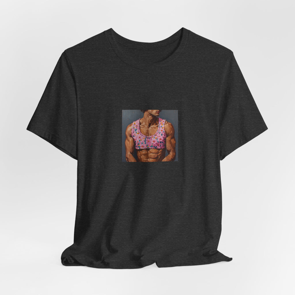 Pink Crop-Top Print T-shirt