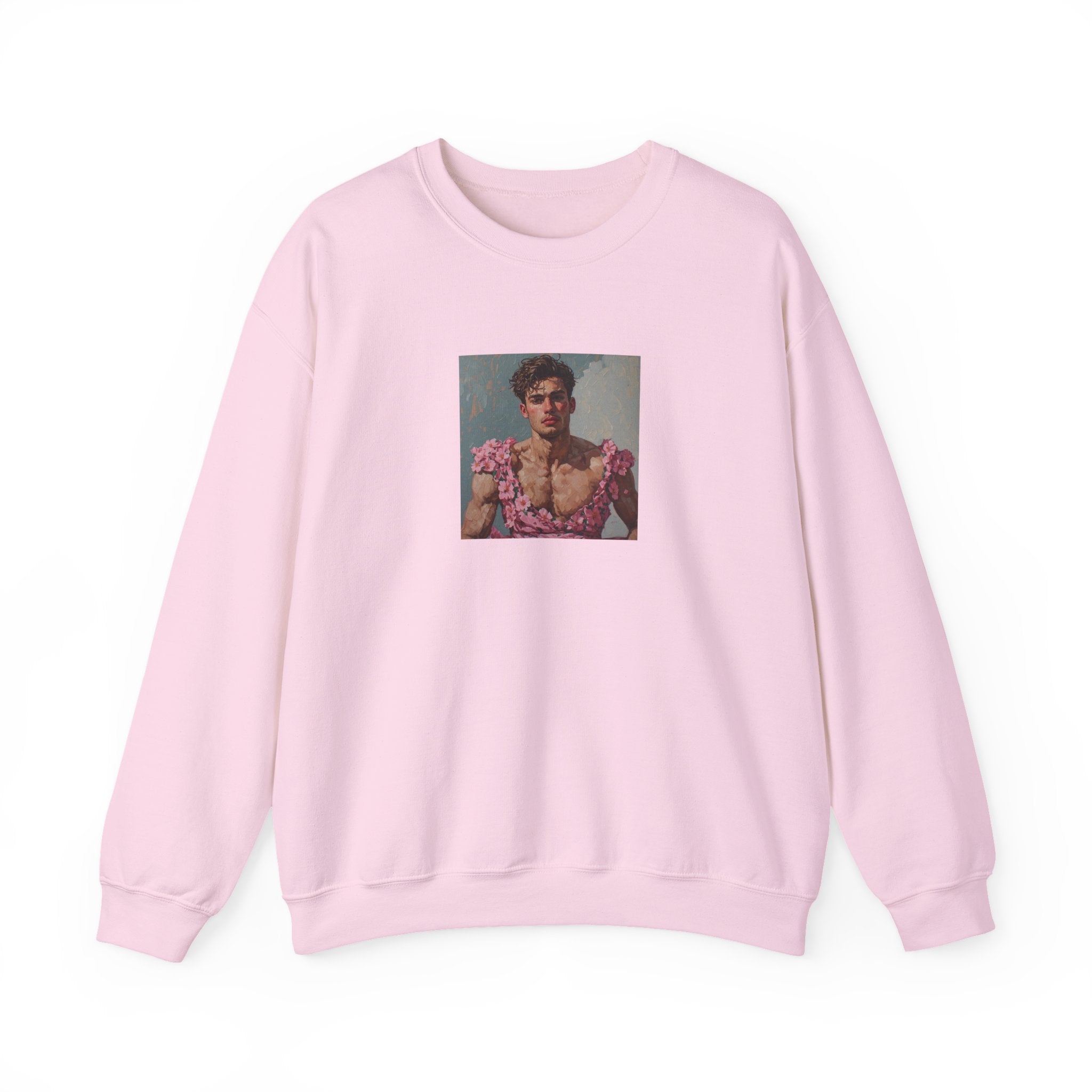Man In Pink Dress Crewneck Sweatshirt