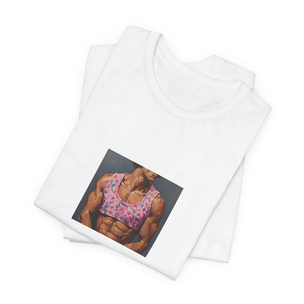Pink Crop-Top Print T-shirt