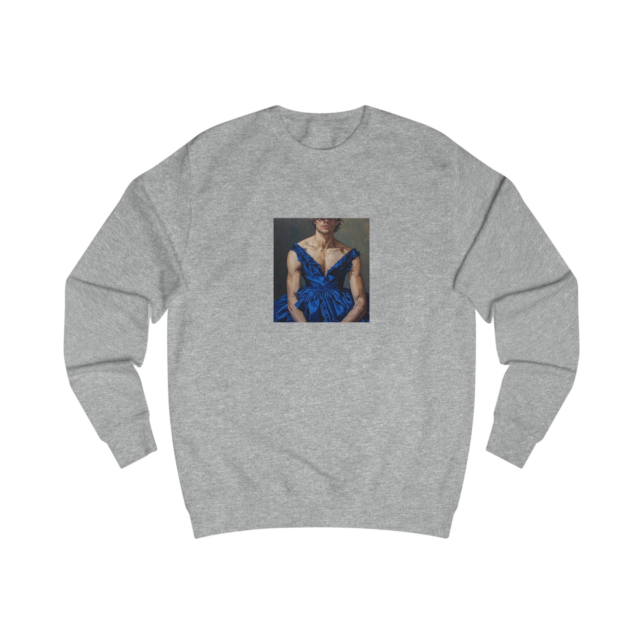 Man In Blue Dress Cropped Portrait Sweatshirt