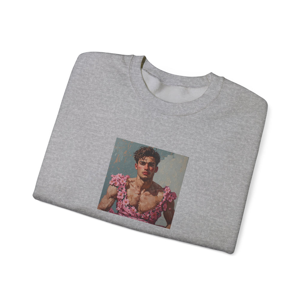 Man In Pink Dress Crewneck Sweatshirt