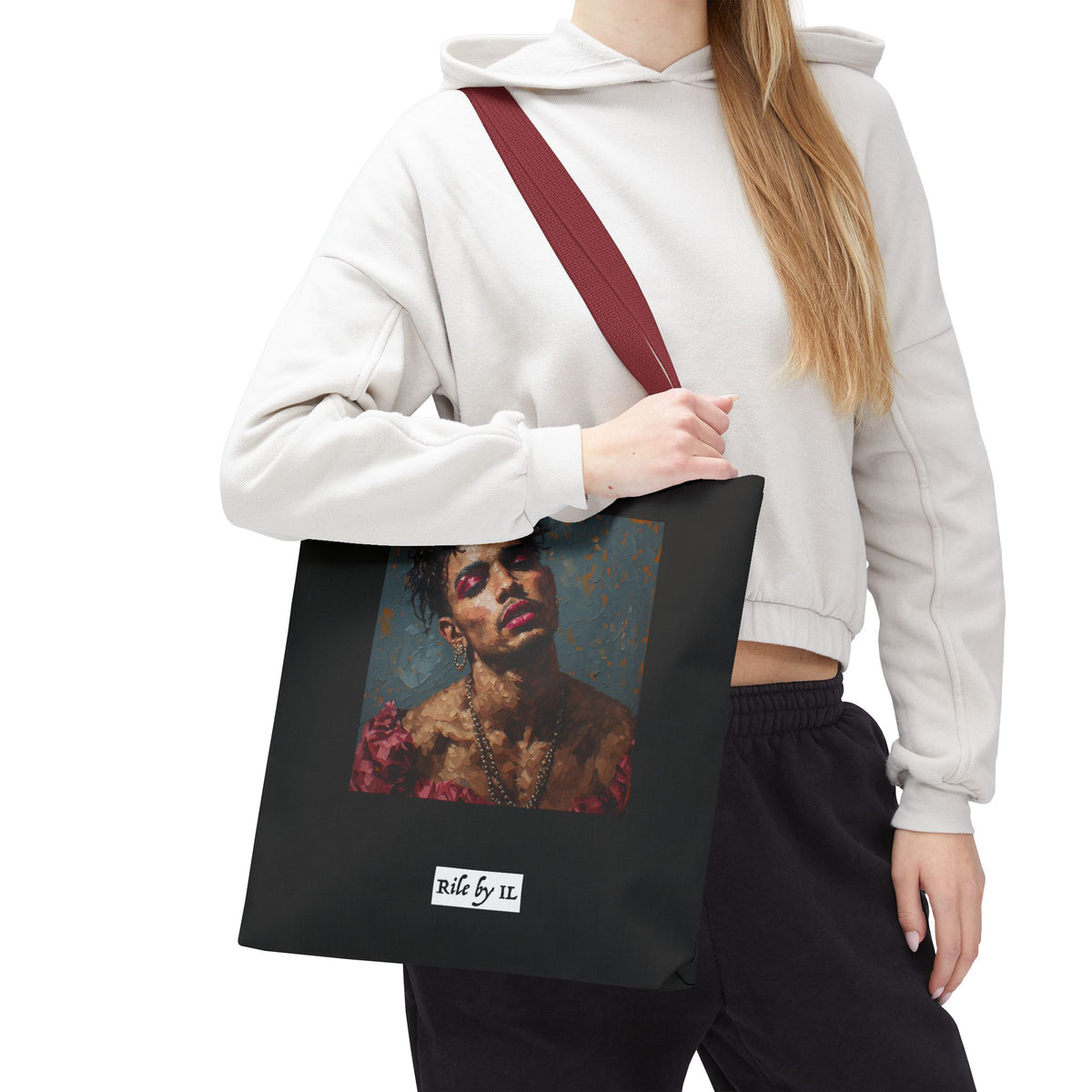 Man w/ Pink Eyeshadow Tote Bag