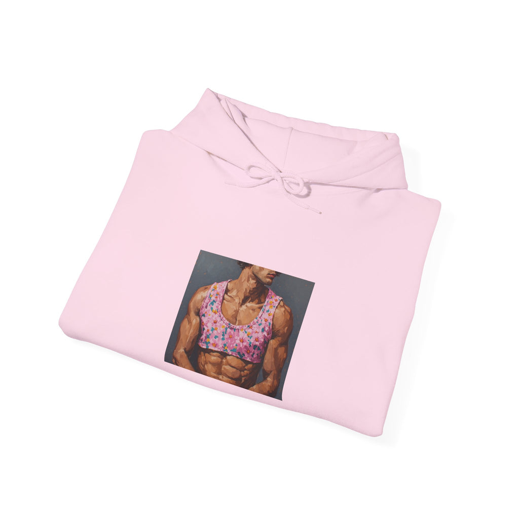 Pink Crop-Top Print Hoodie
