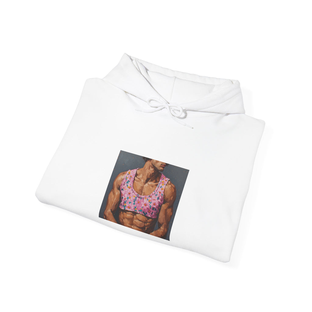 Pink Crop-Top Print Hoodie
