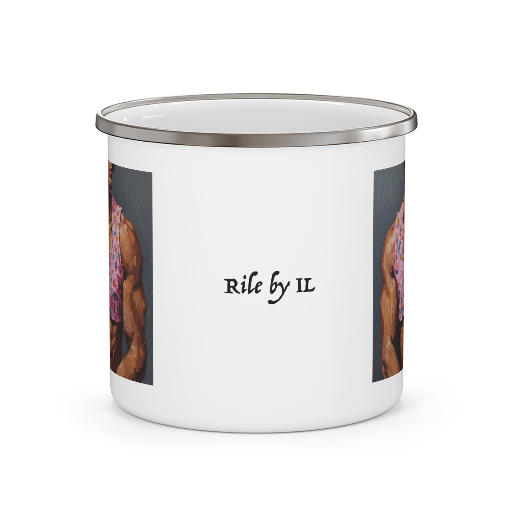 Pink Crop- Top Print Camping Enamel Cup
